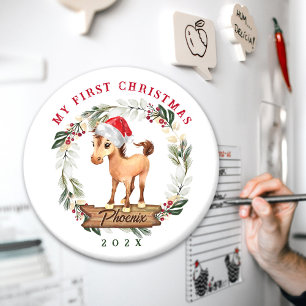 Aimant Cheval premier amateur de cheval de Noël