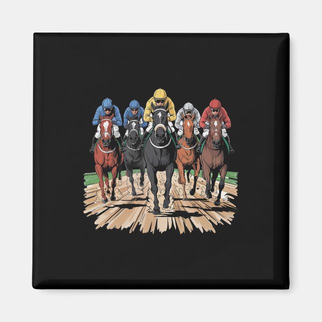 Aimant Cheval Racer Jockey Racer Der (Devant)