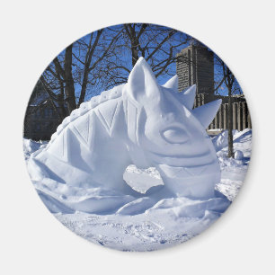 Aimant Cheval Snow Sculpture, Québec, Canada