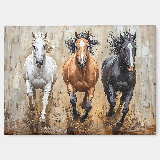 Aimant Cheval Trio Galloping Peinture (Recto)