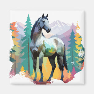 Aimant Cheval Vector Art Animal Dans La Nature Majestueus