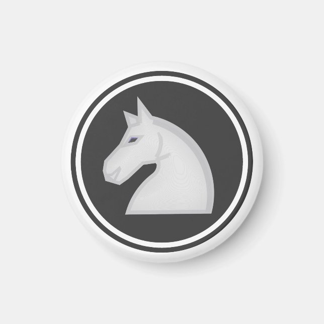 Aimant Chevalier blanc pièce d'échecs (Devant)