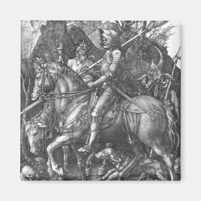 Aimant Chevalier, Mort et le Diable, 1513 (gravure) (Devant)