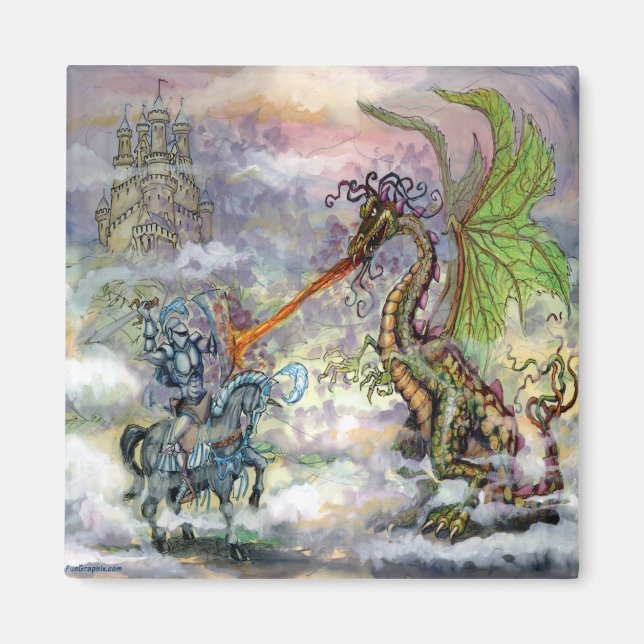 Aimant Chevalier n Dragon (Devant)