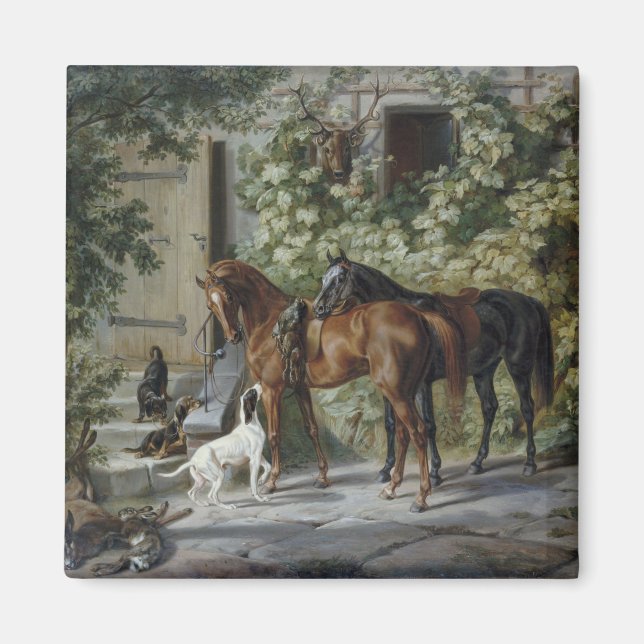 Aimant Chevaux à la Porche (par Albrecht Adam) (Devant)