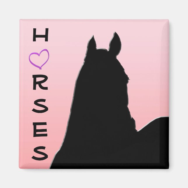 Aimant Chevaux de coeur I (Pink Faded) (Devant)