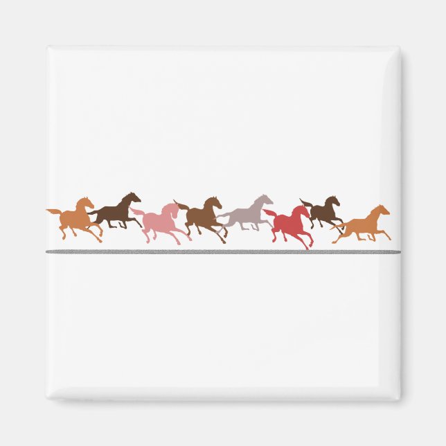 Aimant Chevaux sauvages courant (Devant)