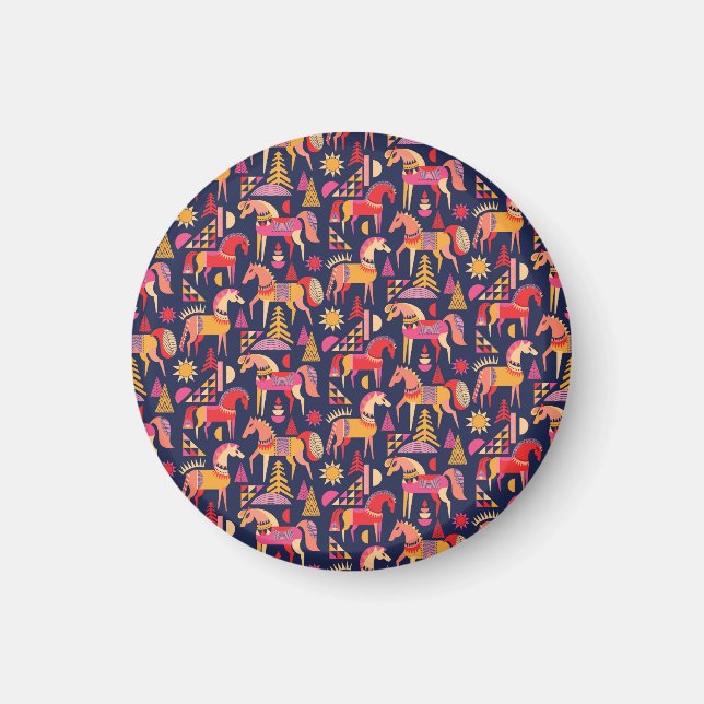 Aimant Chevaux Scandinaves : Décoration Décorative Sans C (Devant)