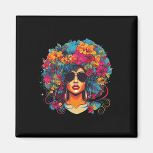 Aimant Cheveux Afro Naturels Fierté de l'Histoire des Noi