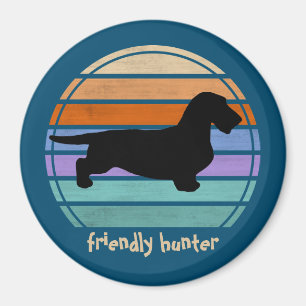 Aimant Cheveux ronds Dachshund - Silhouette 1
