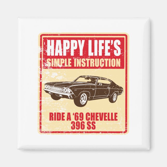 Aimant Chevrolet Chevelle 396 SS 1969 (Devant)