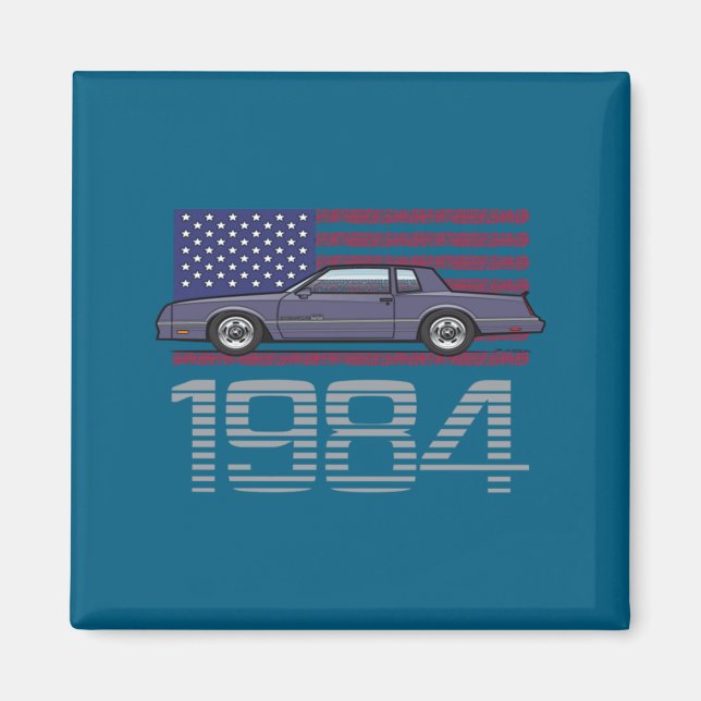 Aimant Chevrolet Monte Carlo Bleue 1984  (Devant)