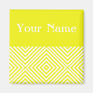 Aimant Chevron au diamant citron avec nom