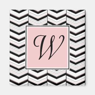 Aimant Chevron noir blanc et blanc