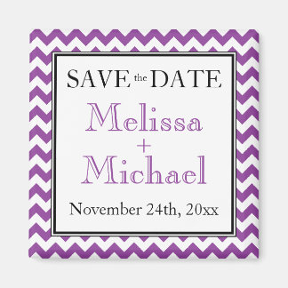 Aimant Chevron Purple & White Enregistrer l'aimant Date