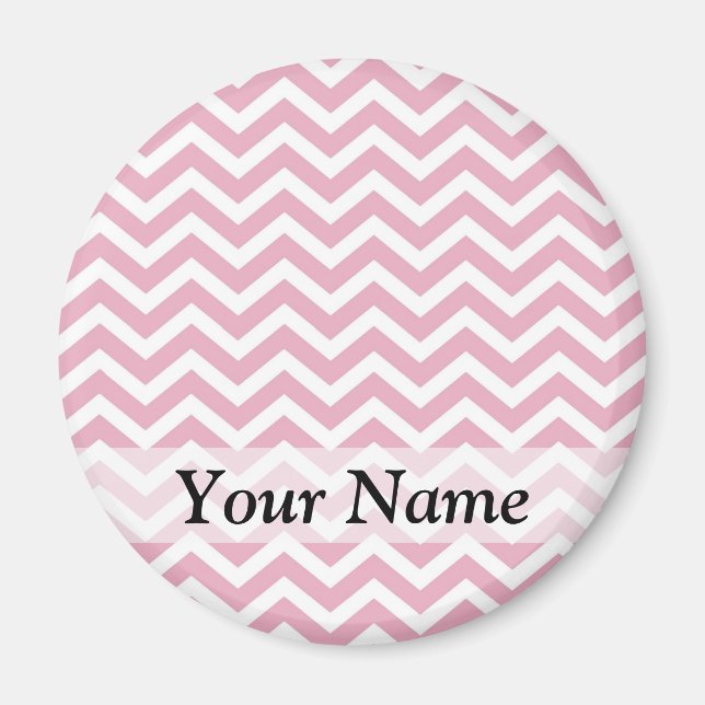 Aimant chevron rose et blanc (Devant)