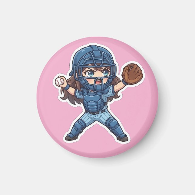 Aimant Chibi Baseball 2026 Edition - Catcher Throw-down (Devant)