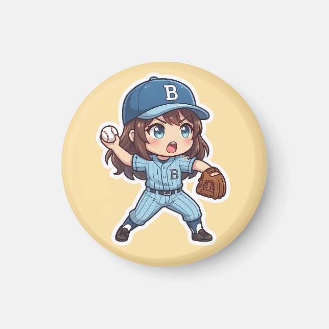 Aimant Chibi Baseball Édition 2026 - Enjambée du lanceur (Devant)