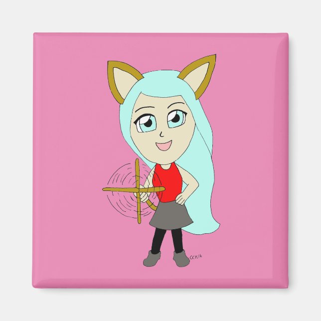 Aimant chibi catgirl (Devant)