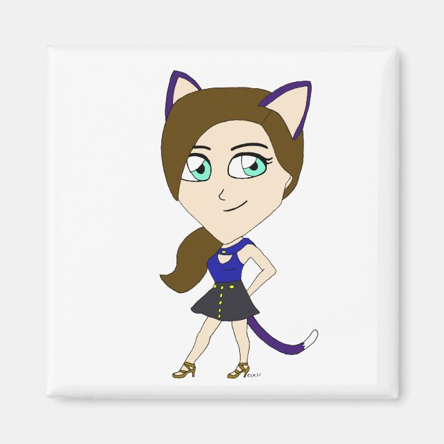 Aimant chibi catgirl (Devant)