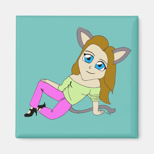 Aimant chibi catgirl (Devant)