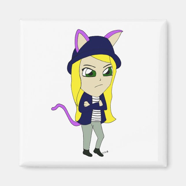 Aimant chibi catgirl (Devant)