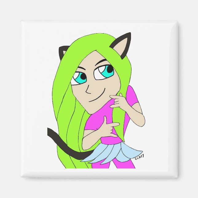 Aimant chibi catgirl (Devant)