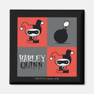 Aimant Chibi Harley Quinn Checker Motif