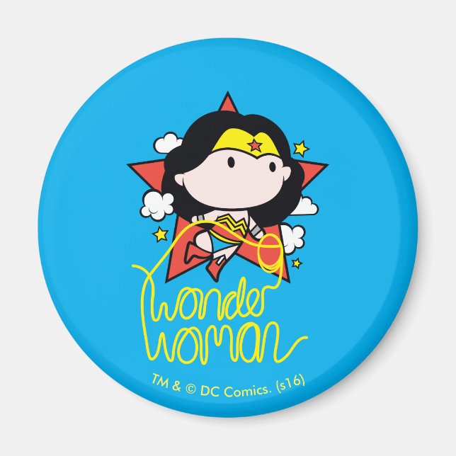 Aimant Chibi Wonder Woman Voler Avec Lasso (Devant)