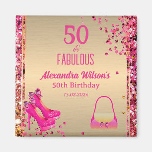 Aimant Chic 50 & Fabuleux talons hauts Glitterie rose or