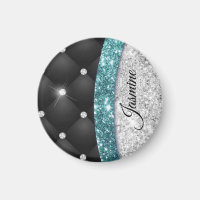 Chic girly faux parties scintillant argent noir tu