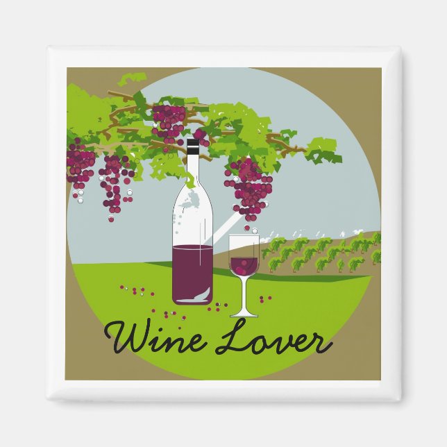 Aimant CHIC MAGNET_"Wine Lover"_VINEYARD THÈME (Devant)