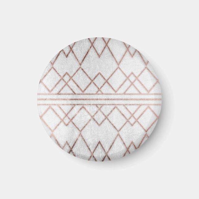 Aimant Chic moderne Faux Rose Gold Triangles géométriques (Devant)