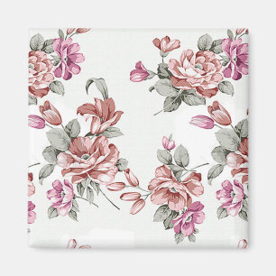 Aimant Chic Rétro Fleurs Féminines Éculées