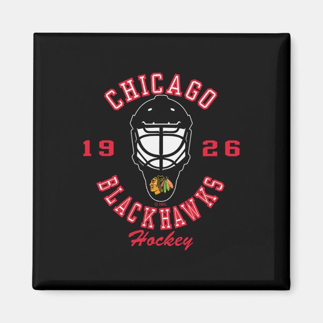 Aimant Chicago Blackhawks Hockey Mask Black Officially Li (Devant)
