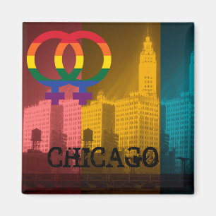 Aimant Chicago Gay Lesbian Intérêt Rainbow Wrigley Bldg