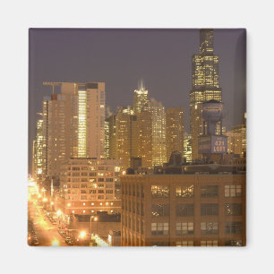 Aimant Chicago, Illinois, Skyline depuis West Loop à