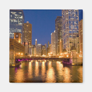 Aimant Chicago, Illinois, vue panoramique et rivière Chic