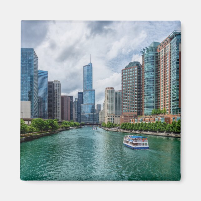 Aimant Chicago River and Trump Tower (Devant)
