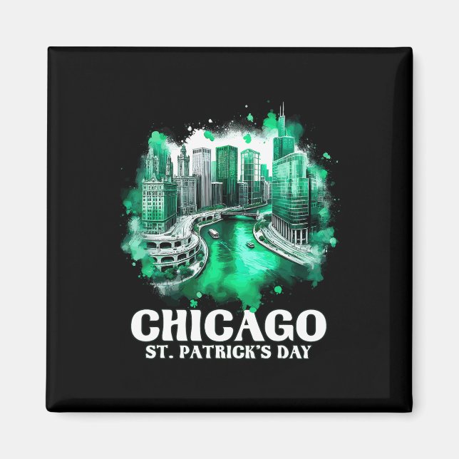 Aimant Chicago River St. Patrick's Day Parade (Devant)