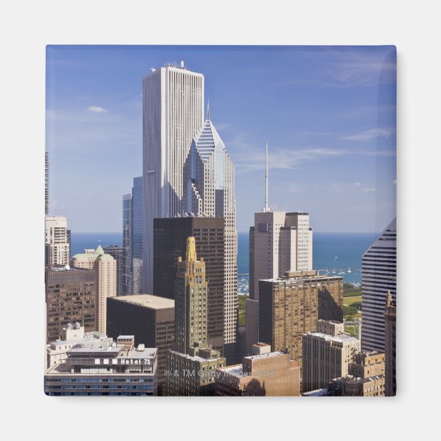 Aimant Chicago Skyline En direction du lac Michigan (Devant)