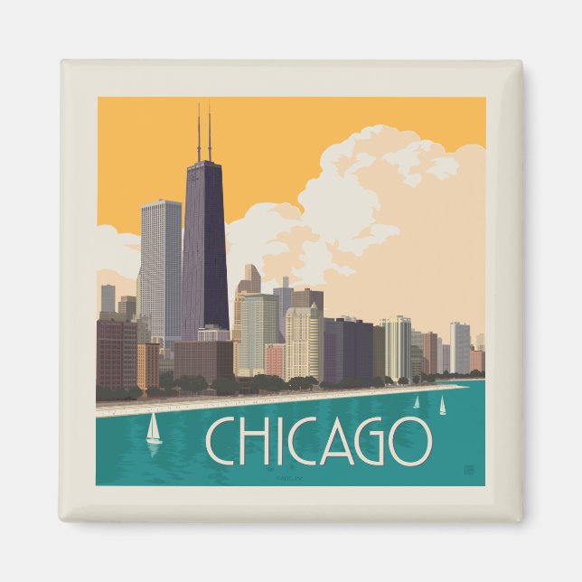 Aimant Chicago | Skyline moderne (Devant)