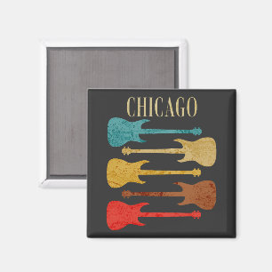 Aimant Chicago Vintage Guitars Concert Festival Souvenir