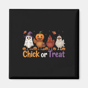 Aimant Chick Or Treat Halloween Sorcière Ferme de Poulet 