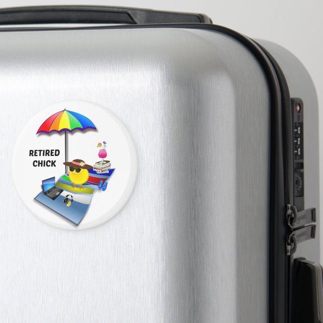 Aimant Chick retraité, mignon et sassant (In Situ (Bagages))