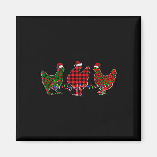 Aimant Chicken Merry Christmas Red Green Leopard Plaid Xm