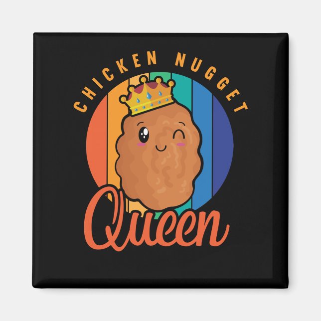 Aimant Chicken Nugget Girl Foodie Queen (Devant)