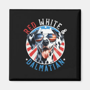 Aimant Chien 4 juillet Rouge Blanc Et Dal Amateurs