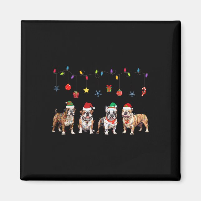 Aimant Chien à dos d'âne Noël6 (Devant)