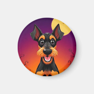 Aimant Chien adorable dans une scène d'Halloween